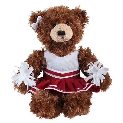 Soft Plush Stuffed Brandon Chocolate Teddy Bear with Cheerleader Outfit