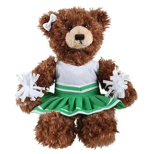 Soft Plush Stuffed Brandon Chocolate Teddy Bear with Cheerleader Outfit