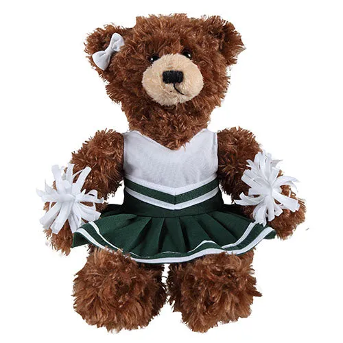 Soft Plush Stuffed Brandon Chocolate Teddy Bear with Cheerleader Outfit