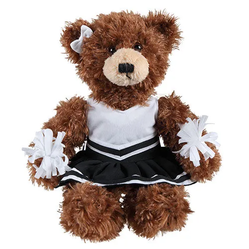 Soft Plush Stuffed Brandon Chocolate Teddy Bear with Cheerleader Outfit