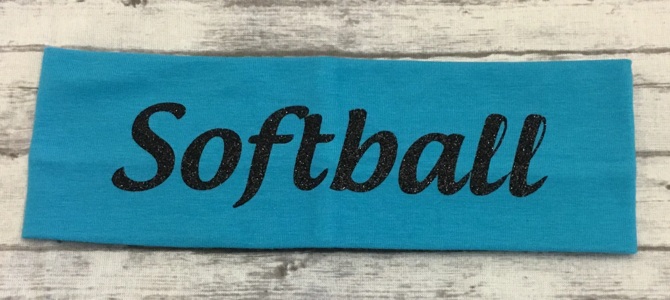 Softball Headband with  Black Glitter Vinyl