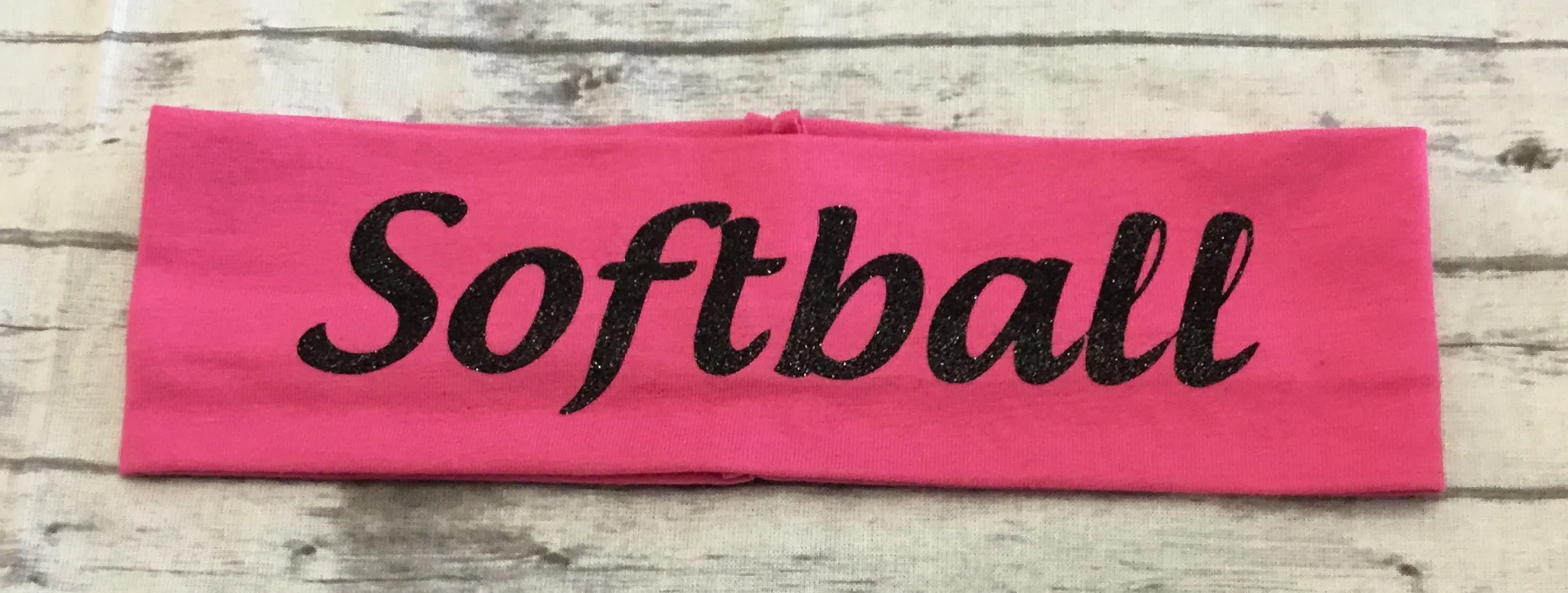 Softball Headband with  Black Glitter Vinyl