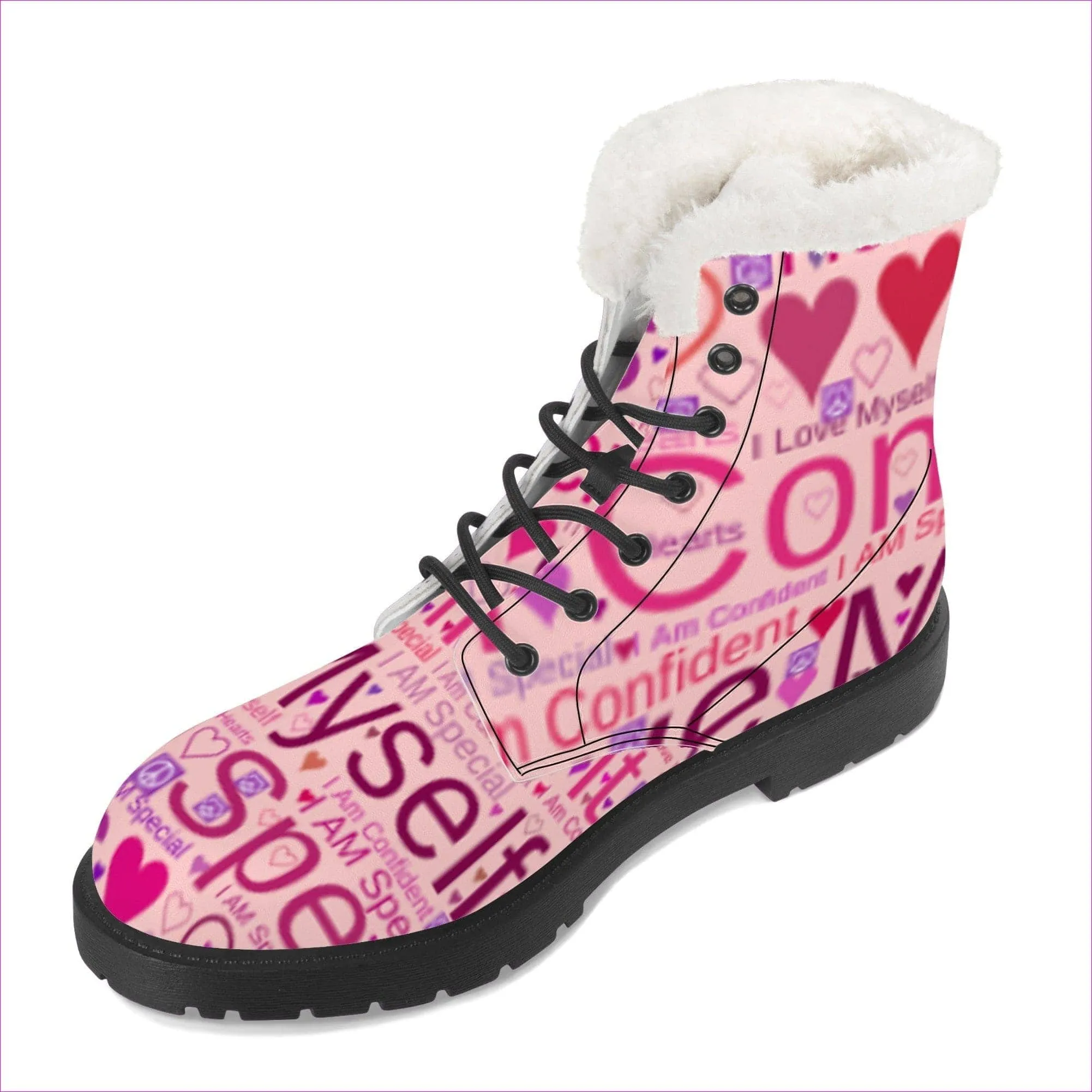 Speak-Over Faux Fur Synthetic Leather Boot