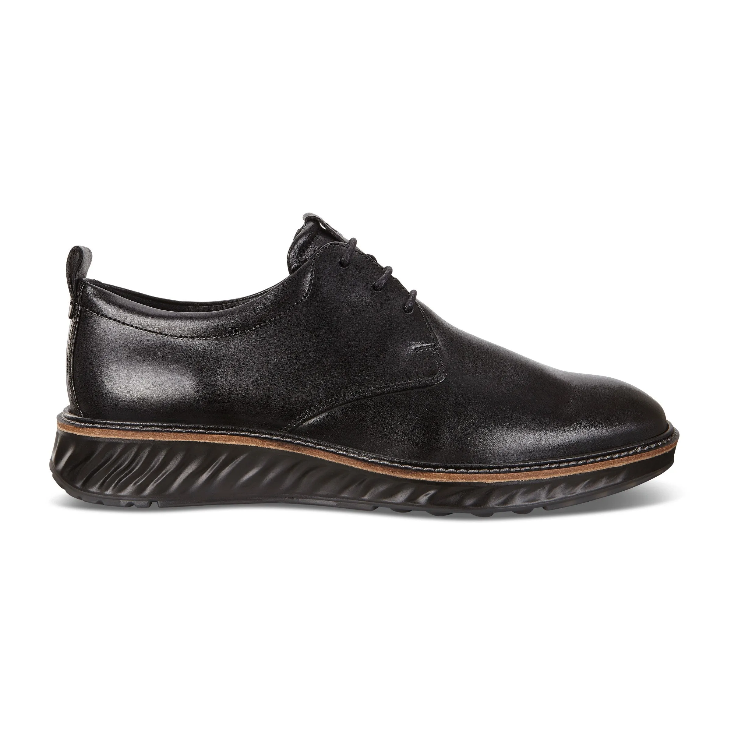 St.1 - Plaintoe Black Leather - Men's