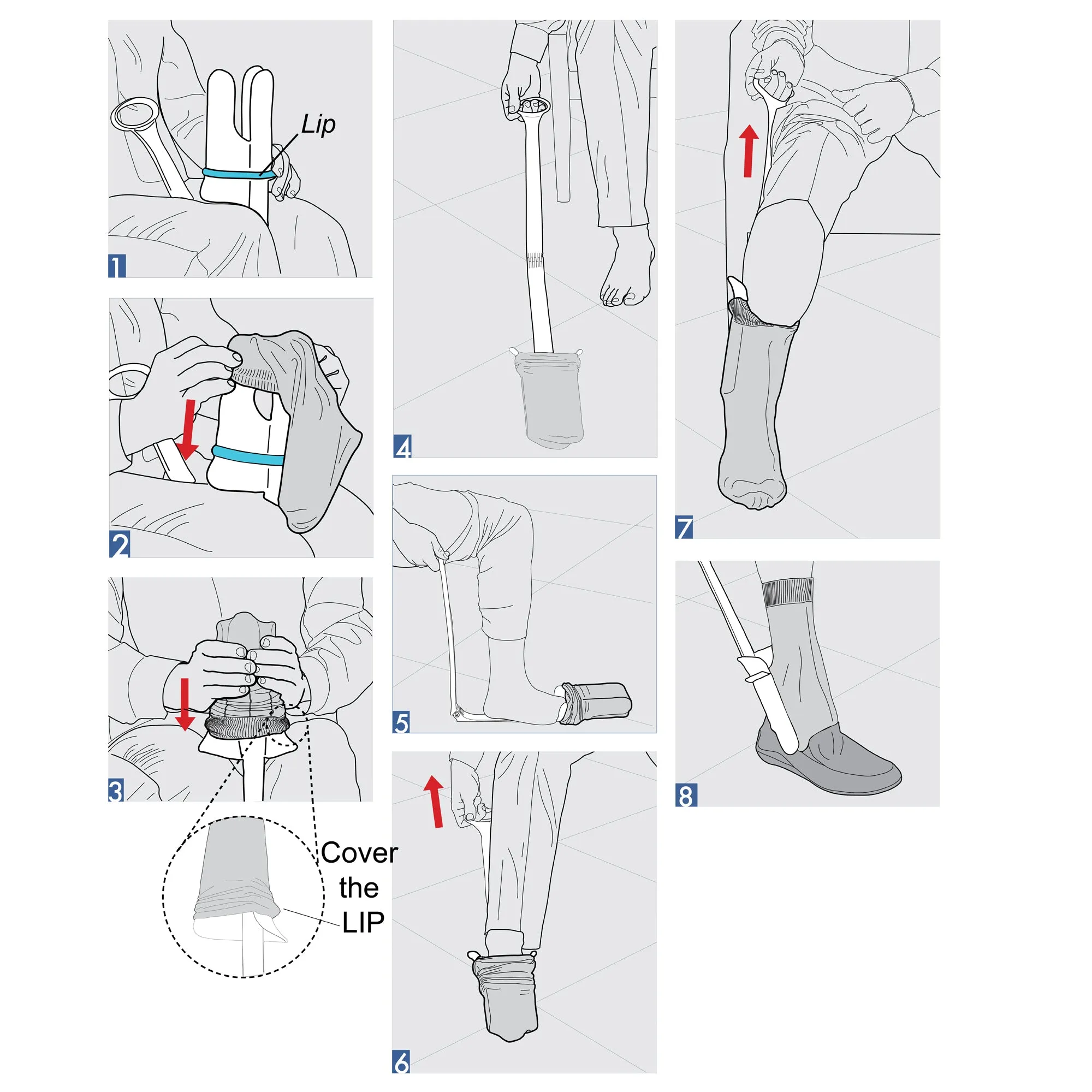 Stauber Best Sock Aid and Shoe Horn - Hinged Sock Aid and New Extra Long Handled Shoe Horn - Design for post surgery.