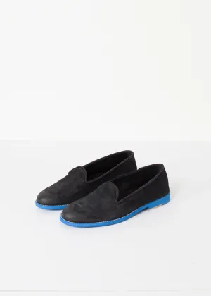 Suede Loafers - Black/Blue