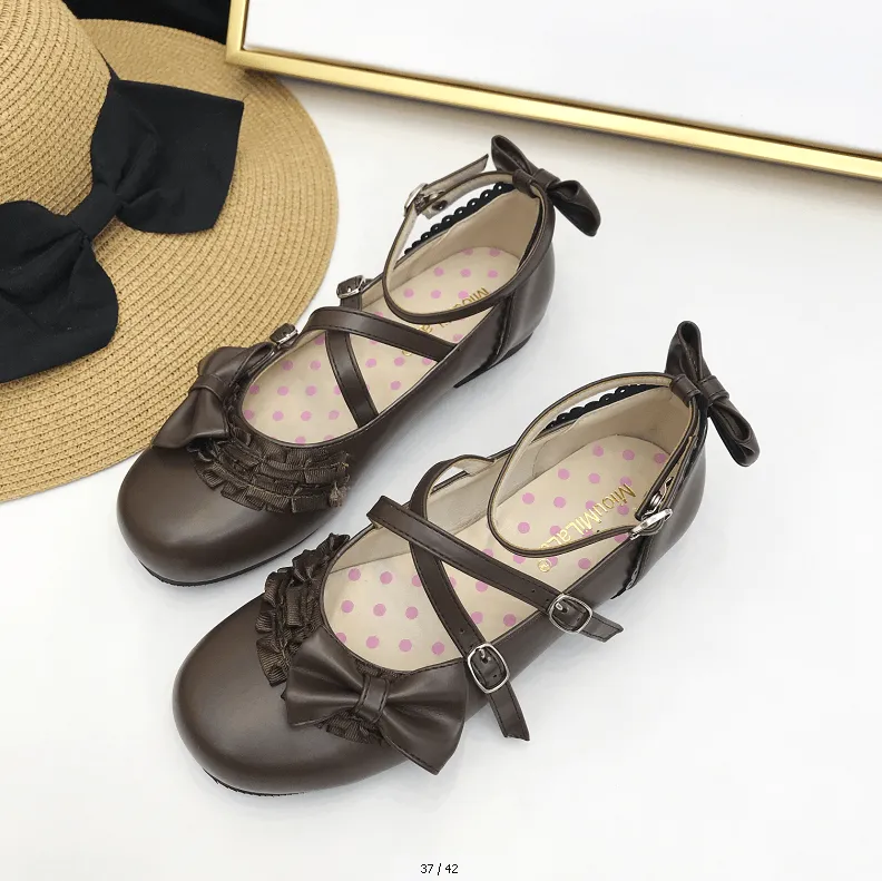 Sweet Lolita Bow Cross Strap Shoes SD00367