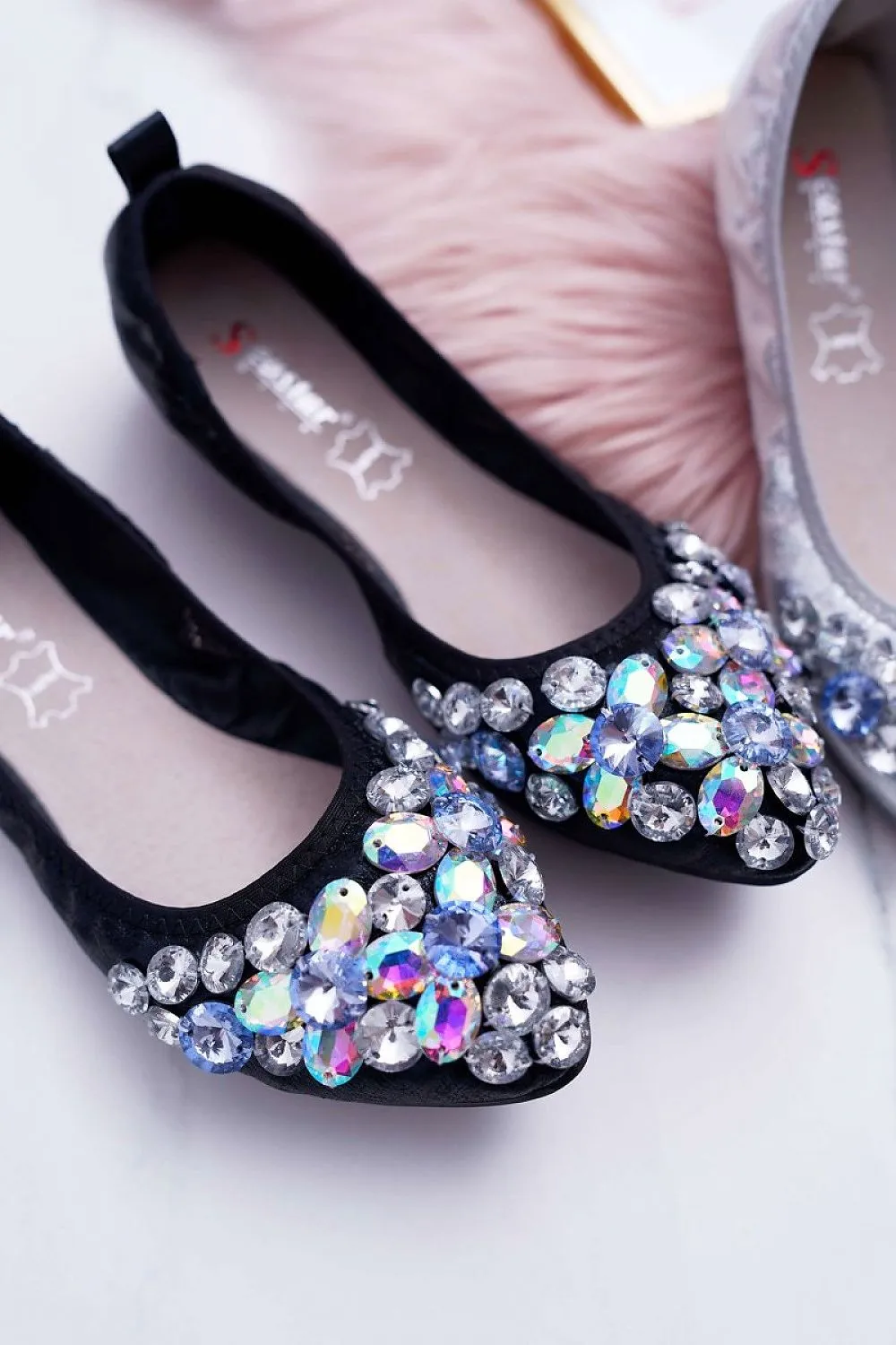 TEEK - Black Bejeweled Ballet flats