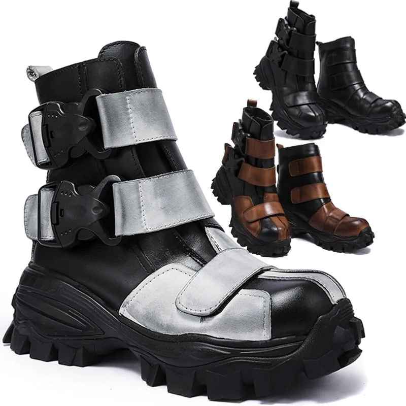 TEEK - Italian Vel Buckle Strap Motorcycle Boots