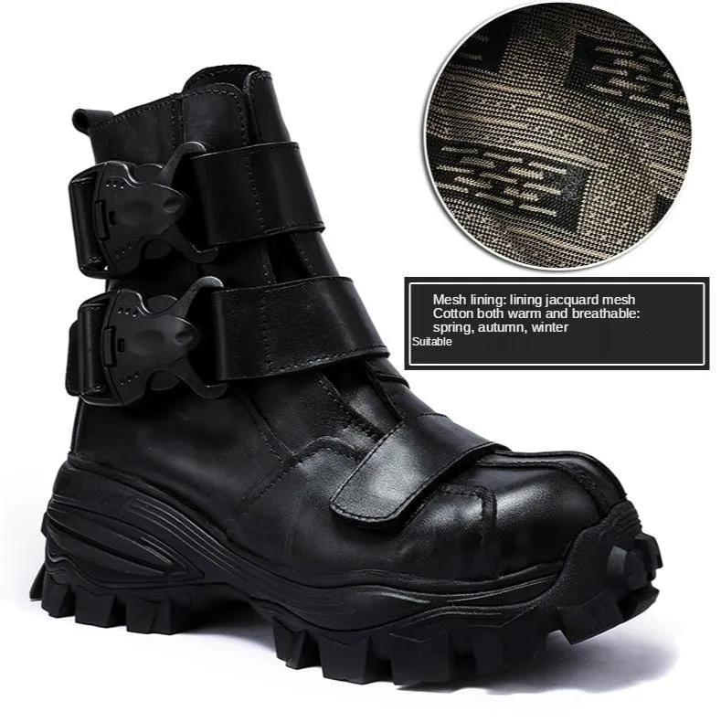 TEEK - Italian Vel Buckle Strap Motorcycle Boots