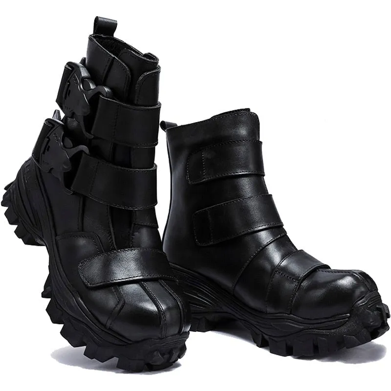 TEEK - Italian Vel Buckle Strap Motorcycle Boots