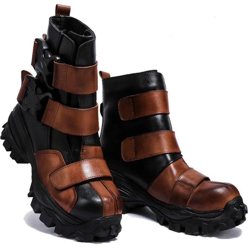 TEEK - Italian Vel Buckle Strap Motorcycle Boots