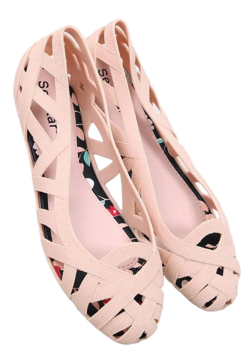 TEEK - Pink Stencil Rubber Ballet Flats