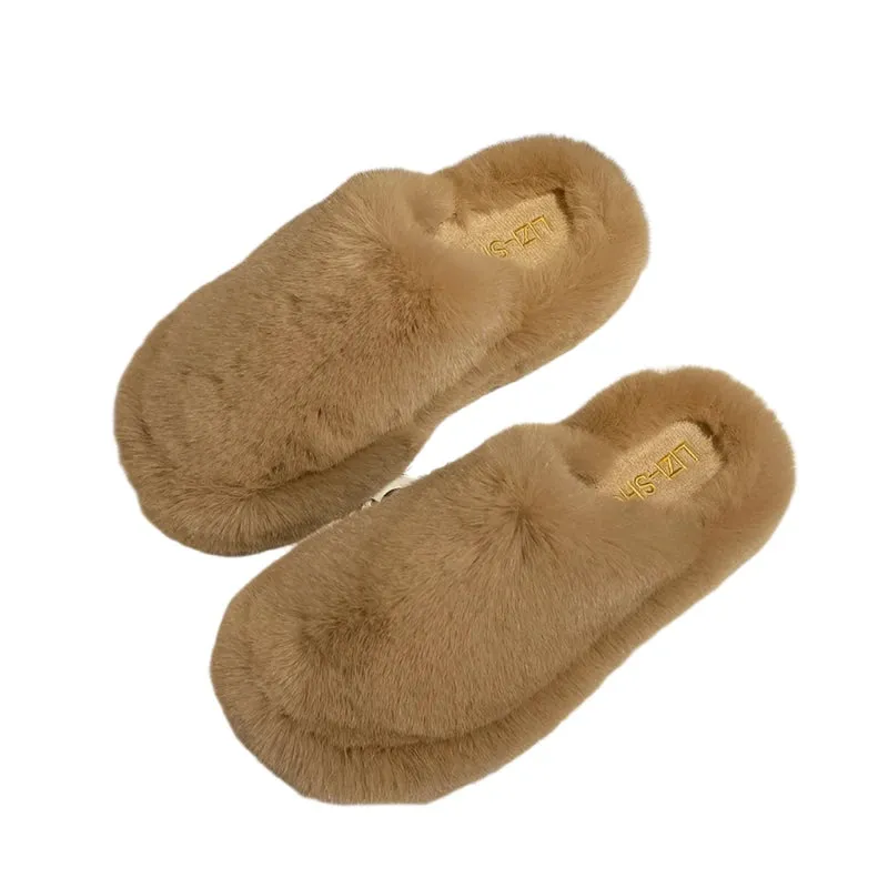 TEEK - Plush Thicked Platform Anti-Slip Slippers