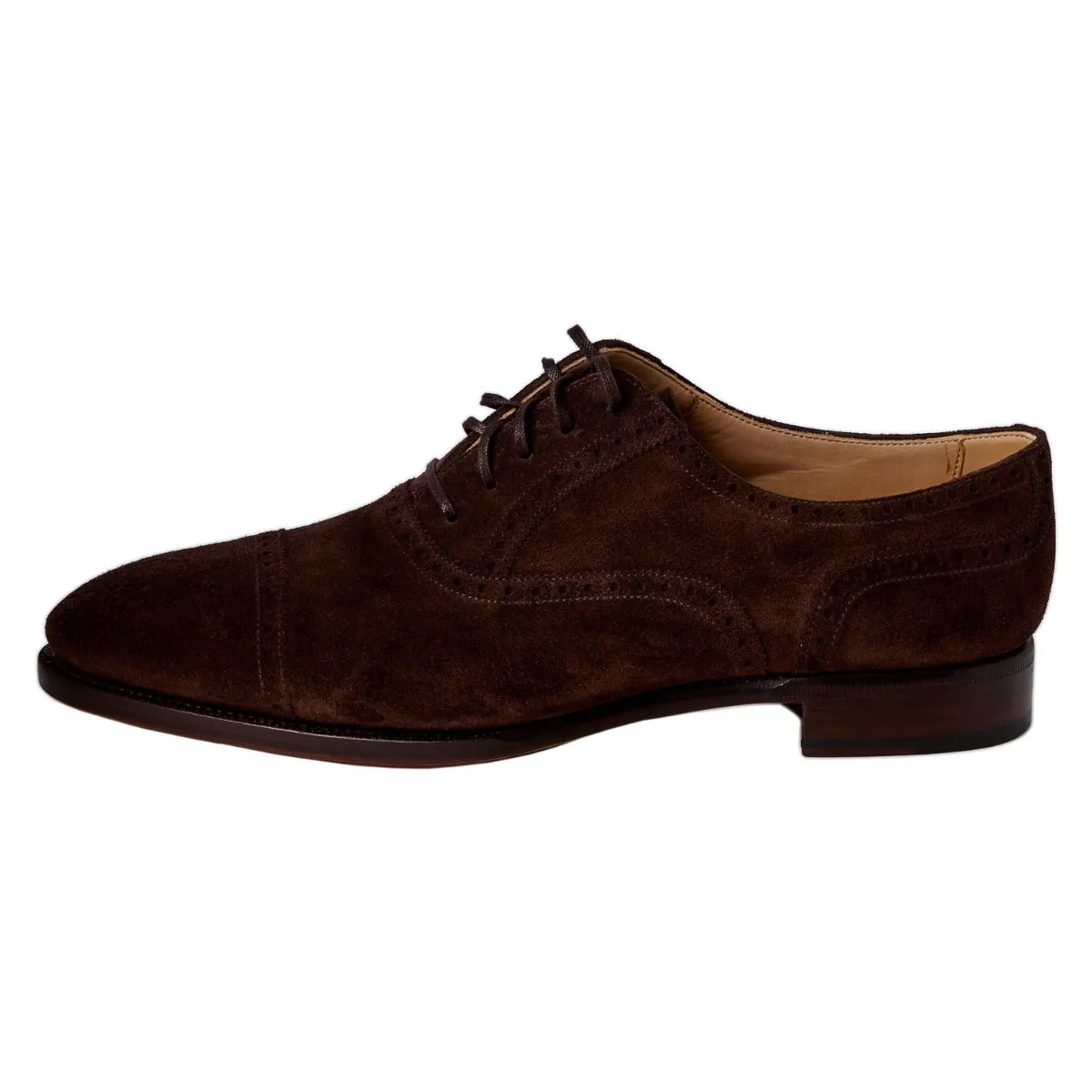 TLB Dark Brown Suede Semi-Brogue 7.5UK