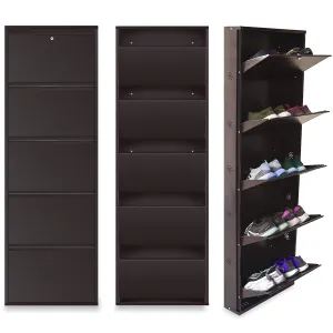 TNT THE NEXT TREND Metal Shoe Cabinet for Home with Doors & Lock | Wall Mount Metal Shoe Rack for Home | Space Saving Chappal Sandal Shoe Organizer Stand