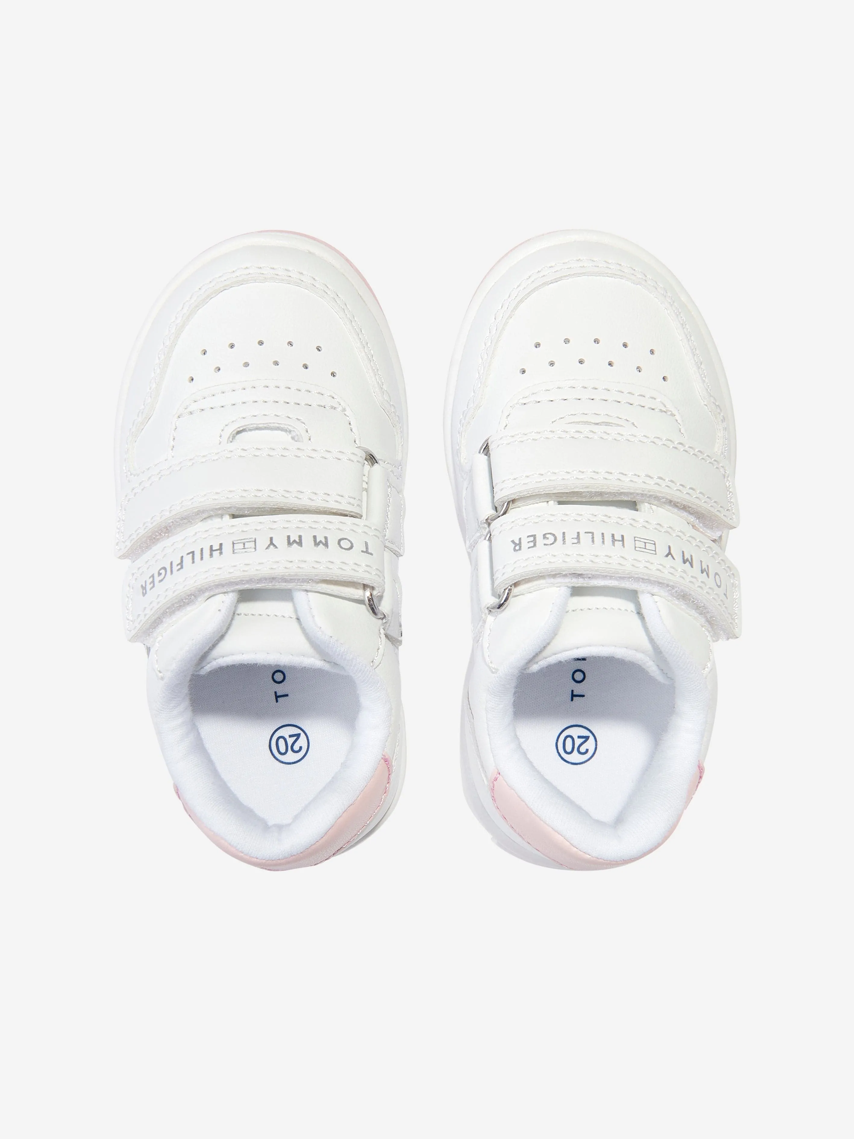 Tommy Hilfiger Girls Flag Low Cut Velcro Trainers in White