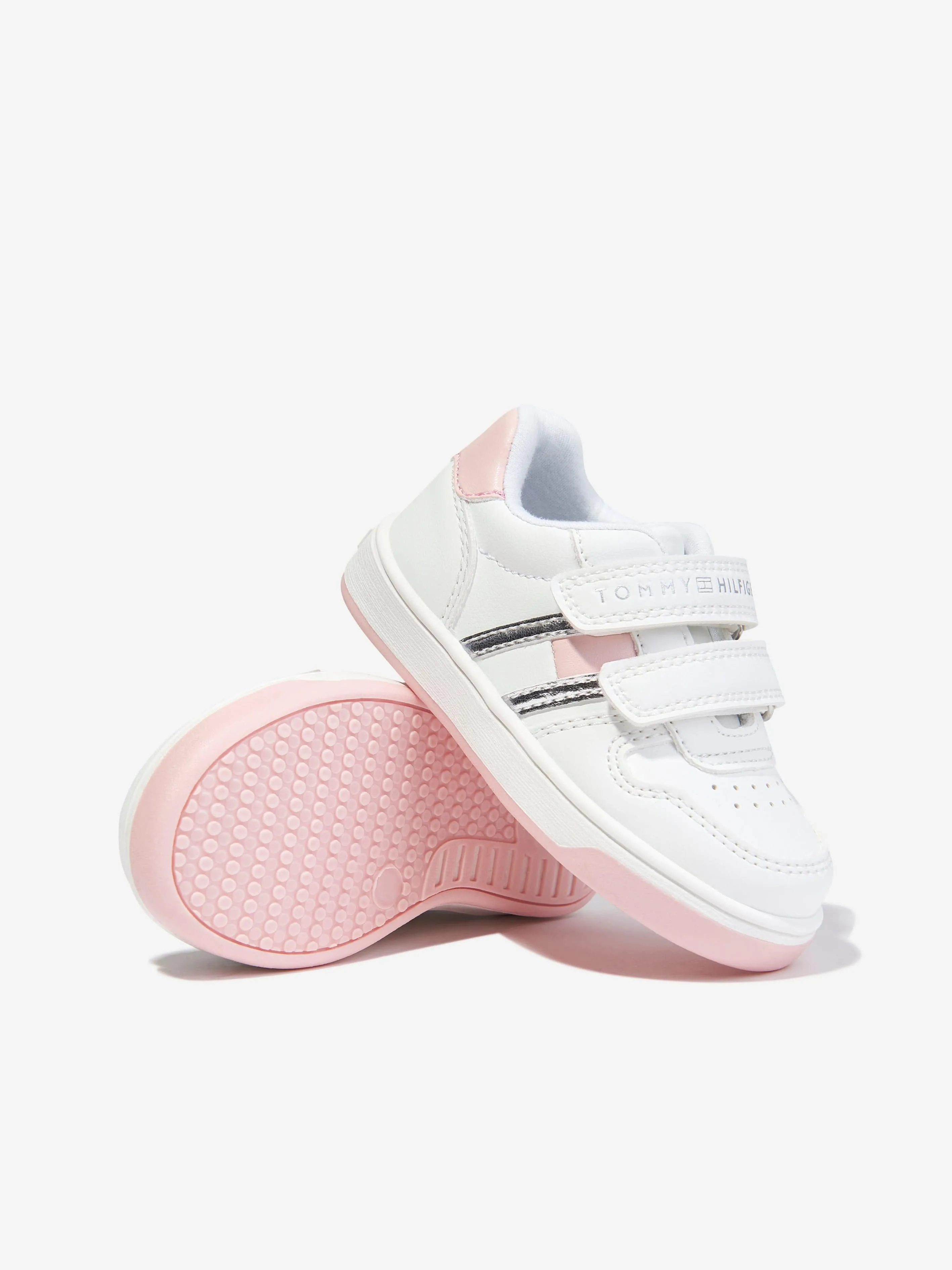 Tommy Hilfiger Girls Flag Low Cut Velcro Trainers in White