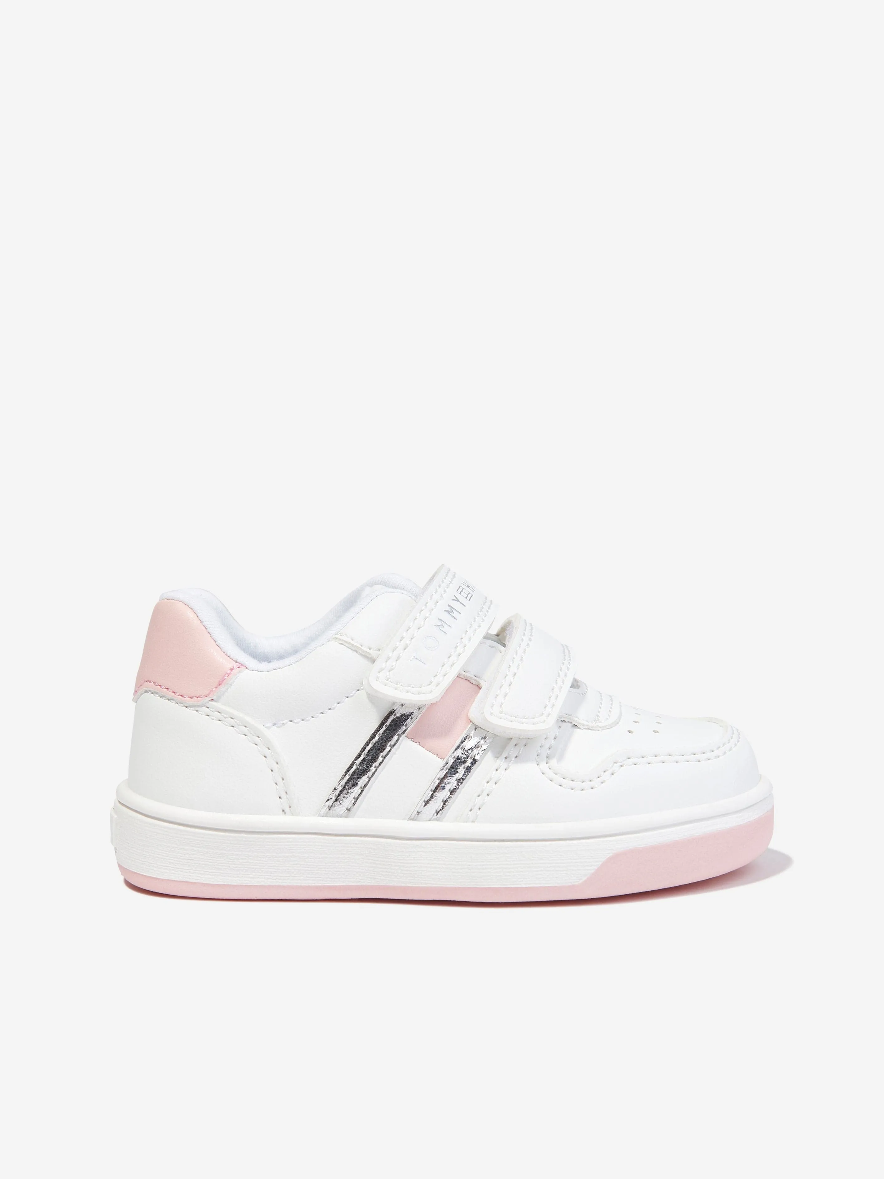 Tommy Hilfiger Girls Flag Low Cut Velcro Trainers in White