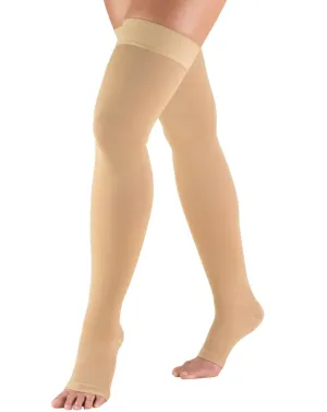 Truform Classic Medical Open Toe Thigh High Silicone Dot Top 20-30 mmHg