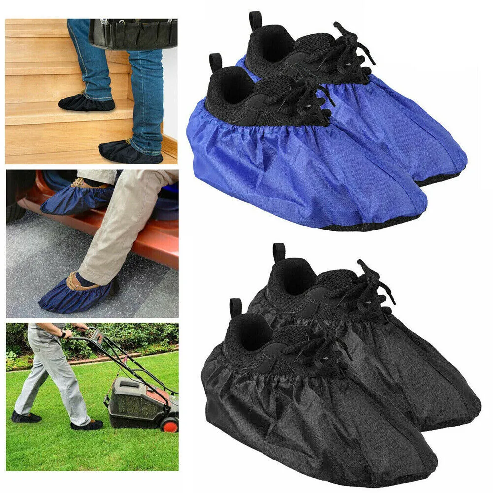 US 3-6 Pairs Washable Reusable Non-Slip Sole Overshoe Dust Waterproof Shoe Cover