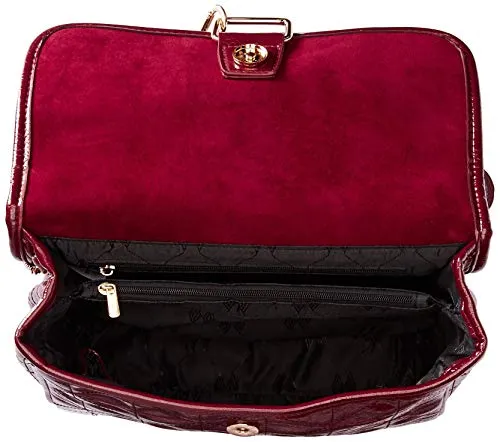 Van Heusen womens Satchel with Chain(Burgundy)