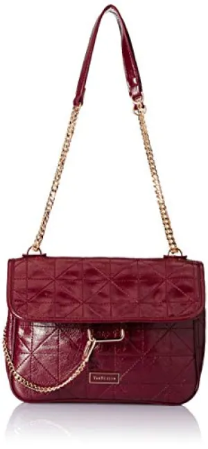 Van Heusen womens Satchel with Chain(Burgundy)