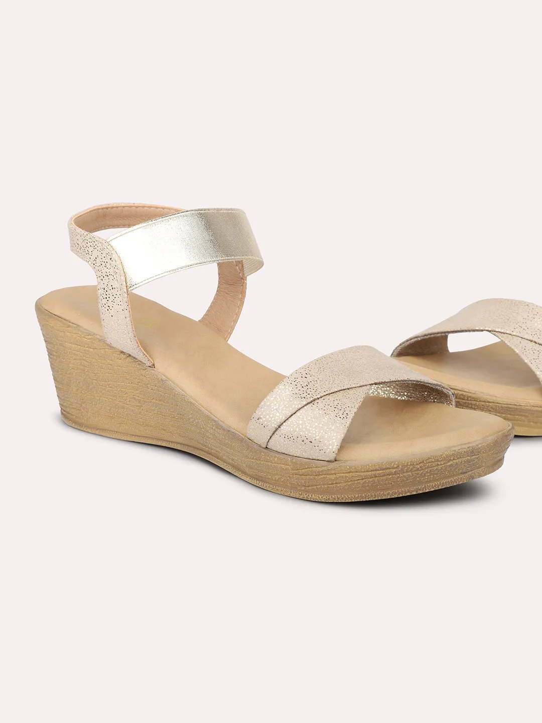 Women Beige Solid Wedges