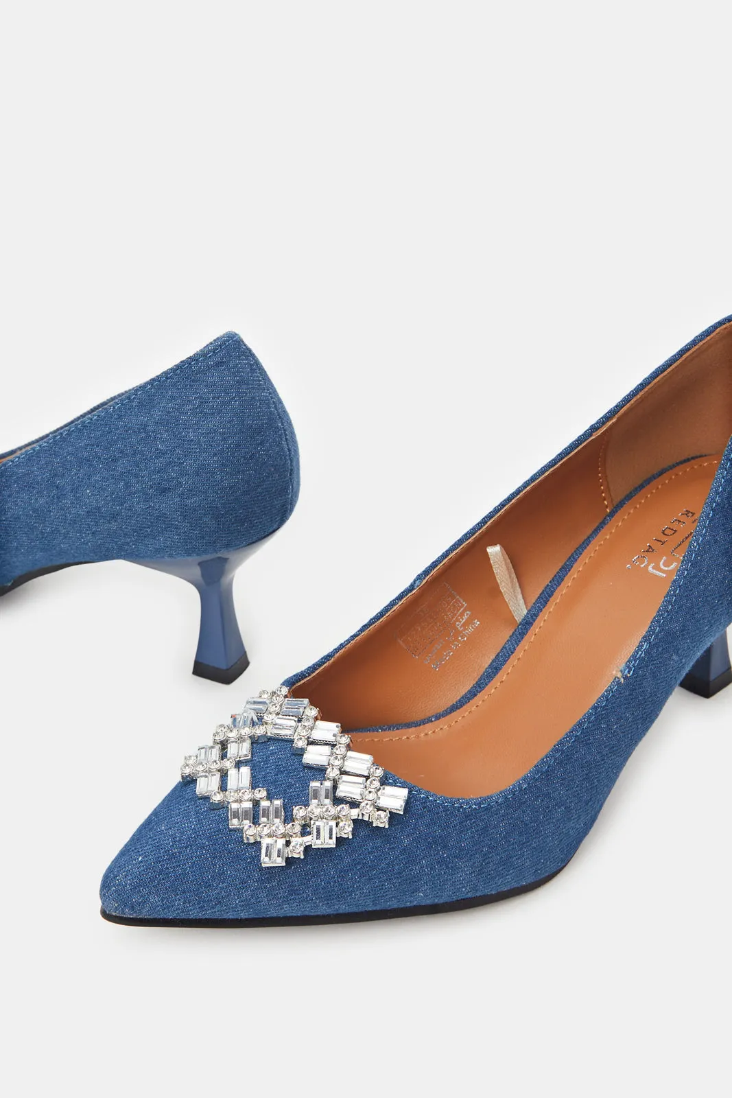 Women Blue Denim Court Shoes