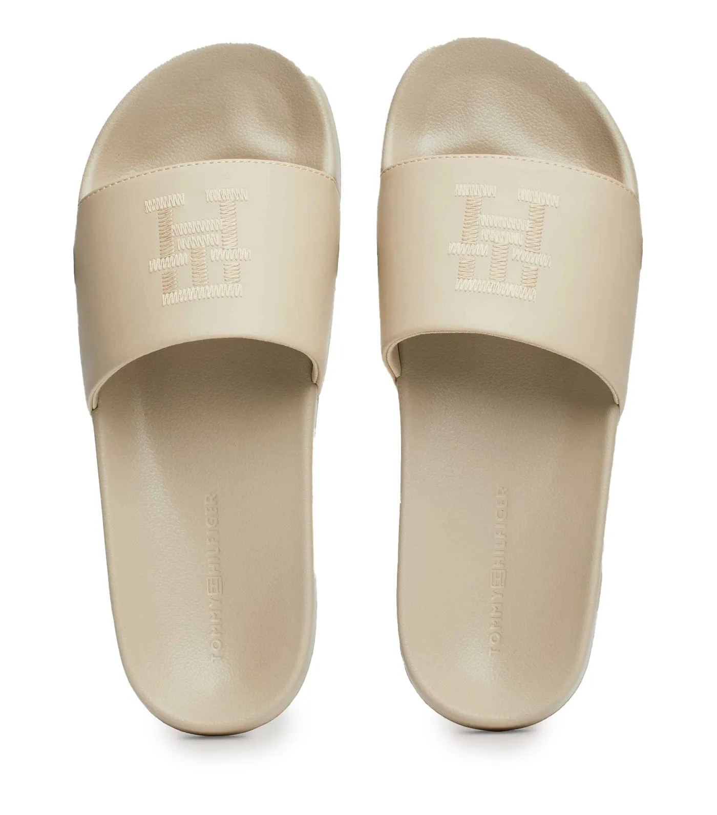 Women's Embroidered Slide Beige