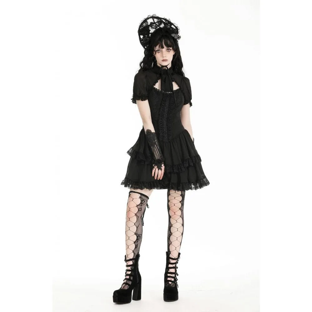 Women's Gothic Puff Sleeved Layered Grad Dress