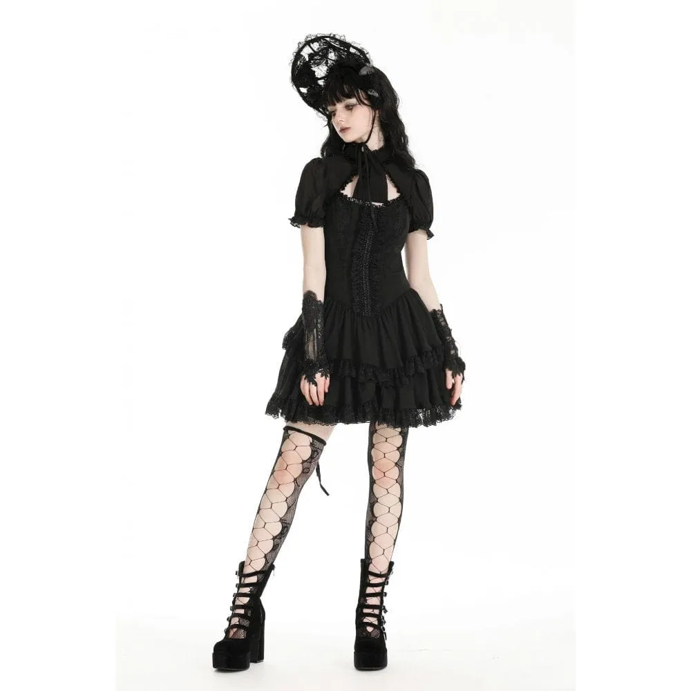 Women's Gothic Puff Sleeved Layered Grad Dress