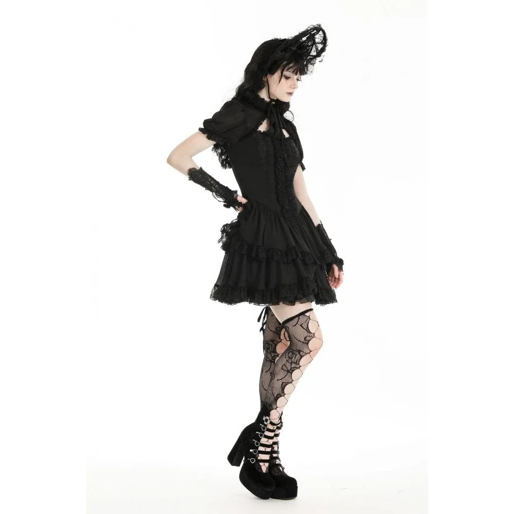 Women's Gothic Puff Sleeved Layered Grad Dress