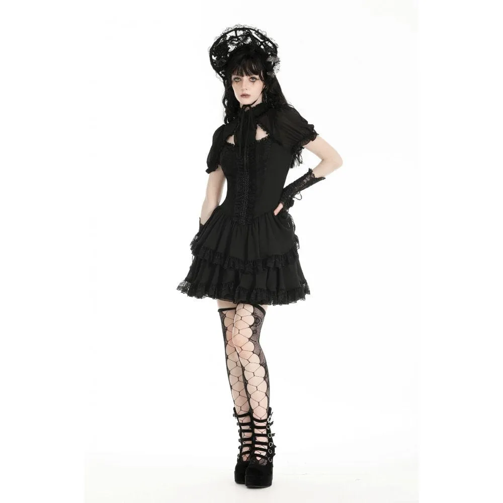 Women's Gothic Puff Sleeved Layered Grad Dress