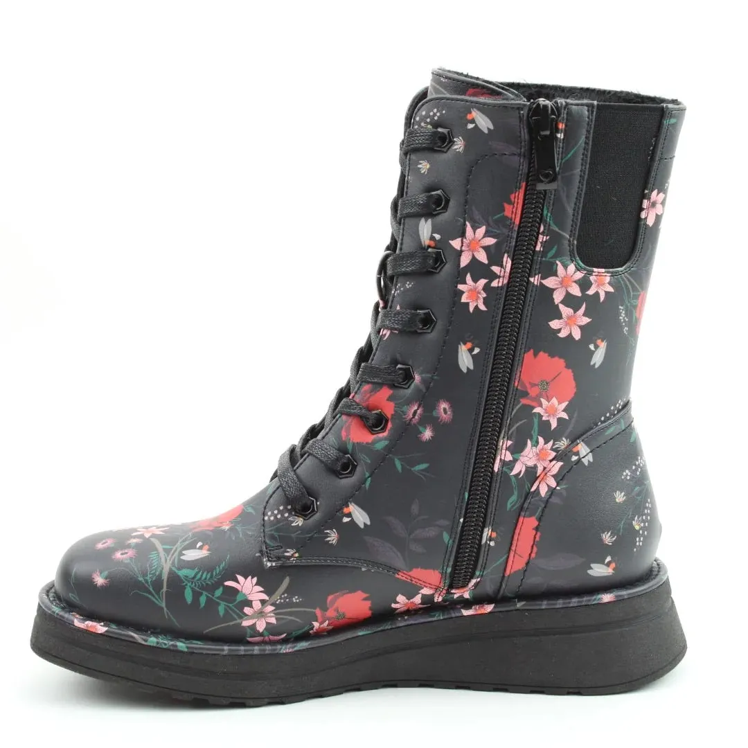 Women's Heavenly Feet Martina Boot Black Floral