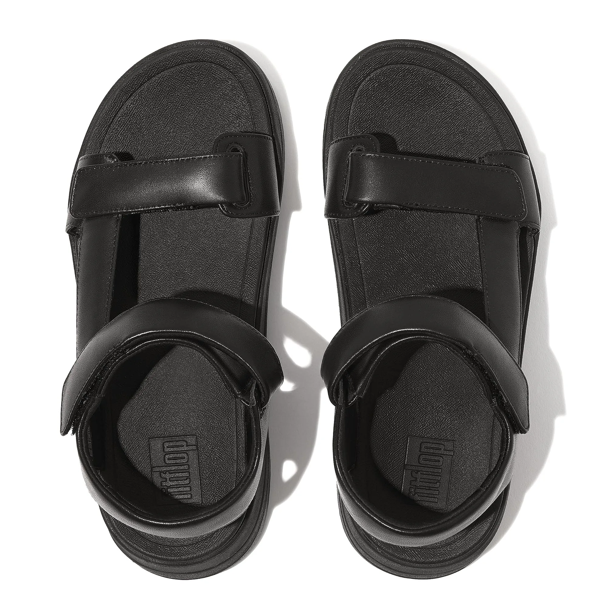 Women's Shoes Fitflop SURFF Leather Adjustable Sandals GJ9-090 BLACK