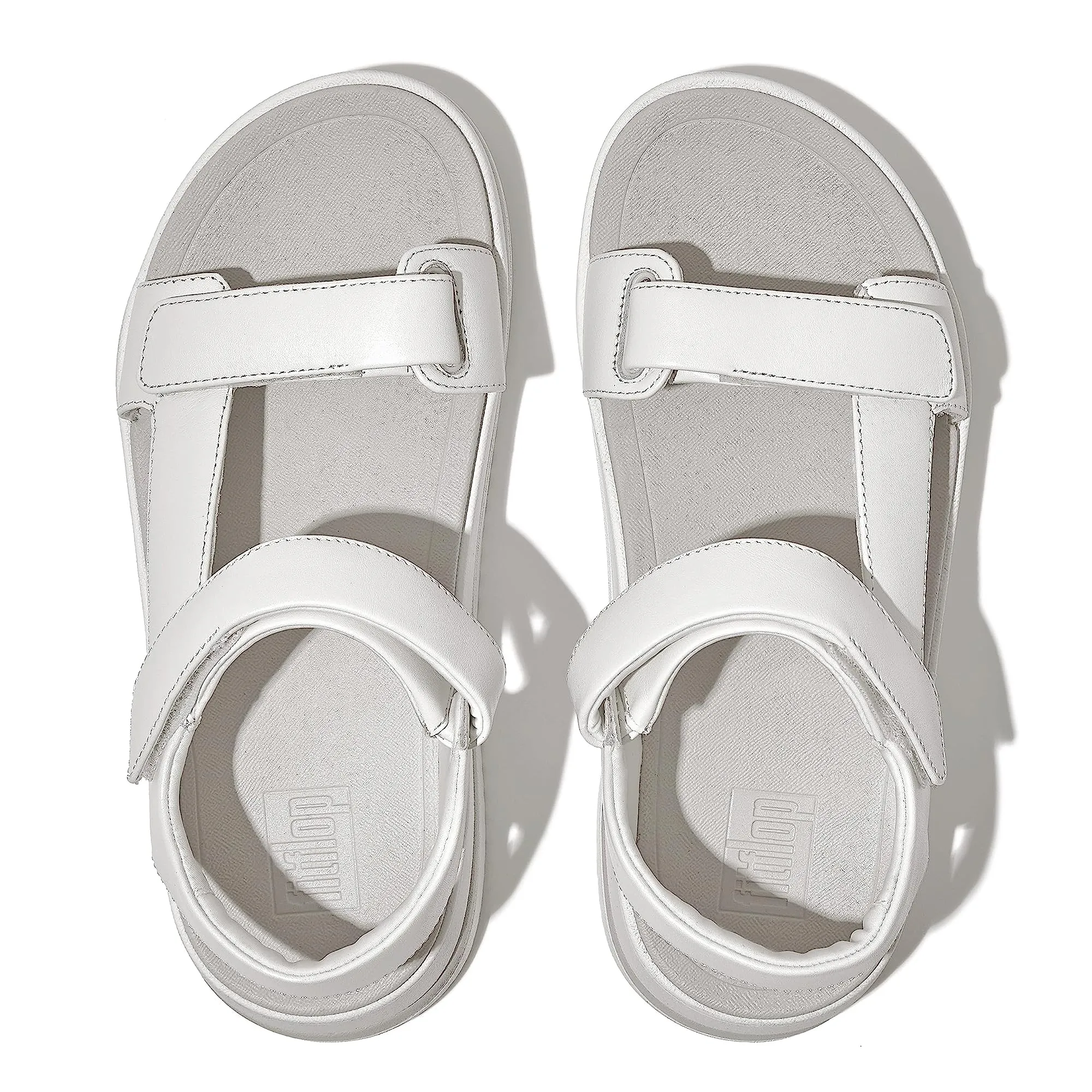 Women's Shoes Fitflop SURFF Leather Adjustable Sandals GJ9-194 WHITE