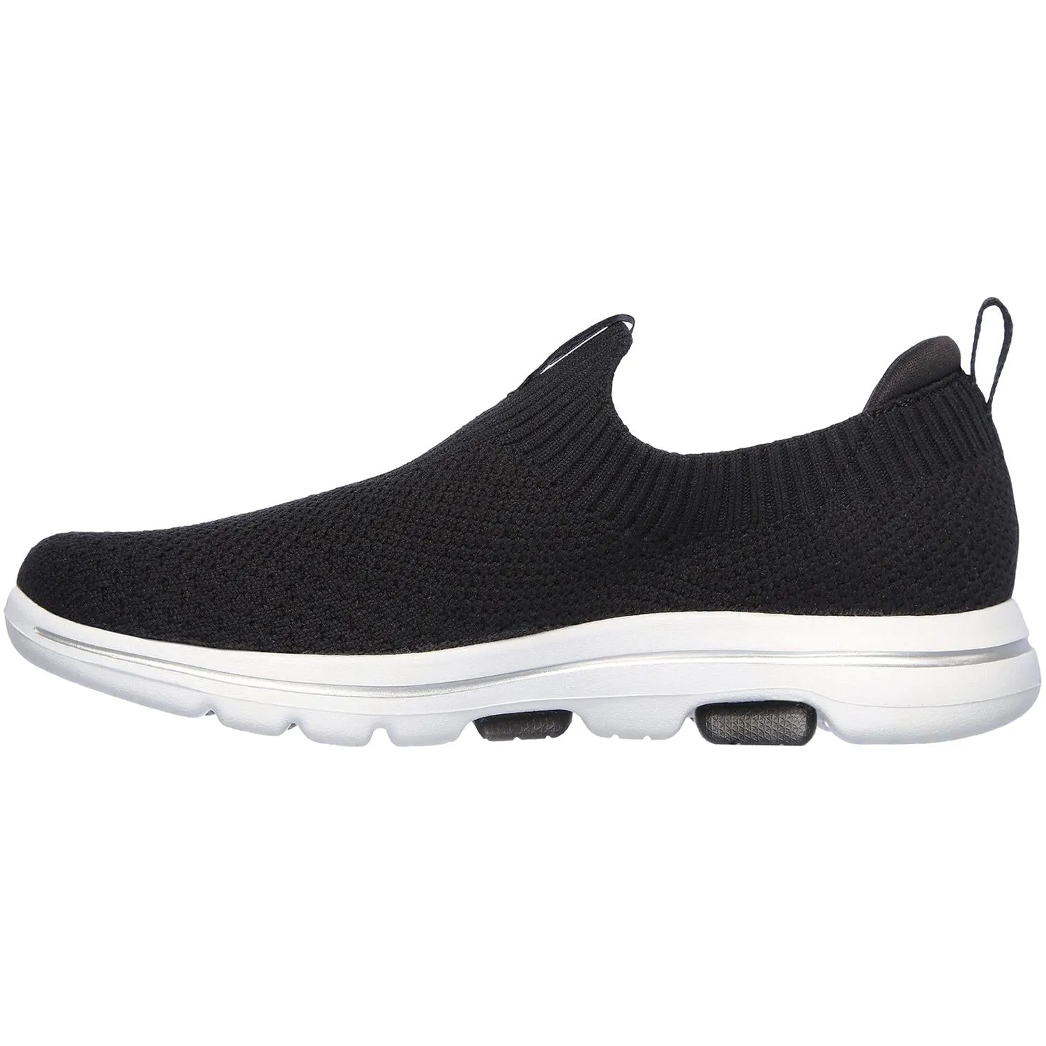 Women's Skechers GOwalk 5 Trendy Black/White Knit Fabric