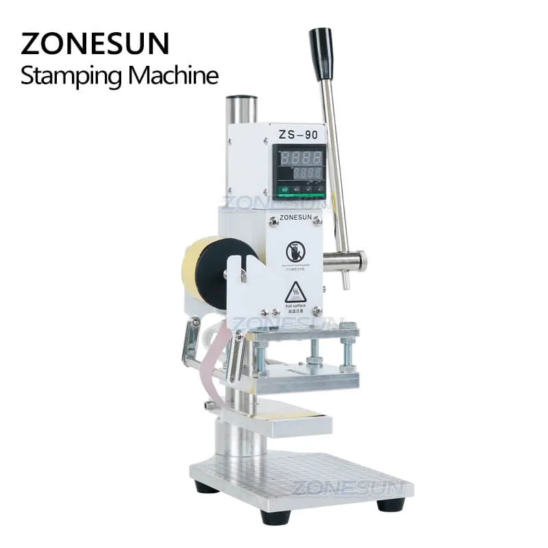 ZS-90AC Hot Foil Stamping Machine Manual Bronzing Embossing Machine With Working Table for PVC Card Leather and Paper Wallet Bag